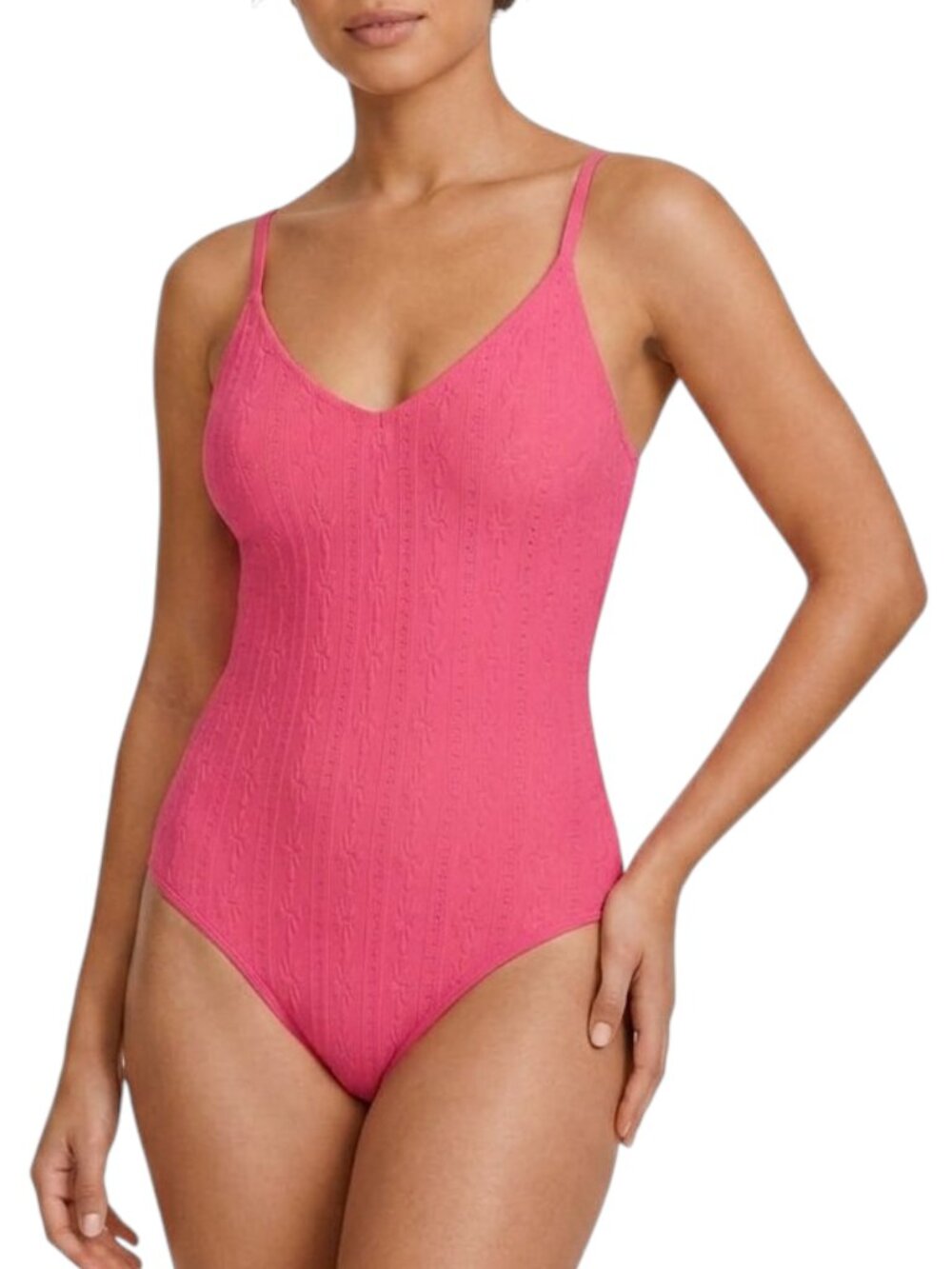 LOFT Pink Eyelet Jacquard One Piece Swimsuit, Small, NWT, Resortwear